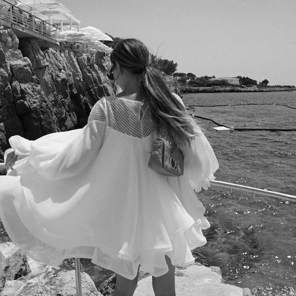 NWT RIME ARODAKY Mar ruffle bead-embellished tulle silk-organza dress Size Small - Picture 12 of 16